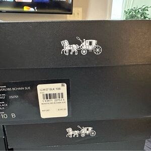 Brand New Coach Black Heels, Suede, Size 10